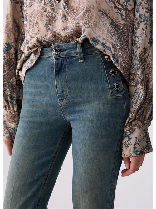 Jeans a zampa con bottoni gioiello LIU JO | UF6093D0328/79137